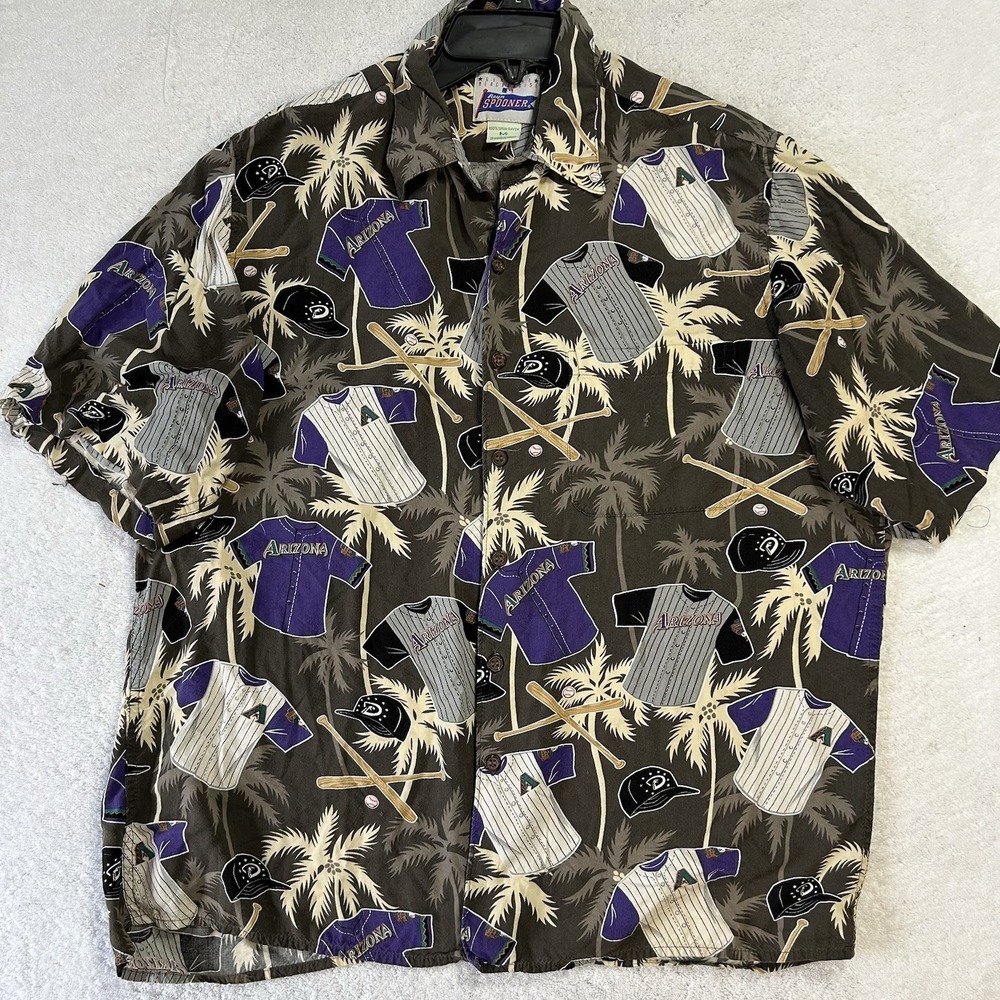 Reyn Spooner Mens Size M Brown MLB Arizona Diamondbacks Button Up Shirt (T5)